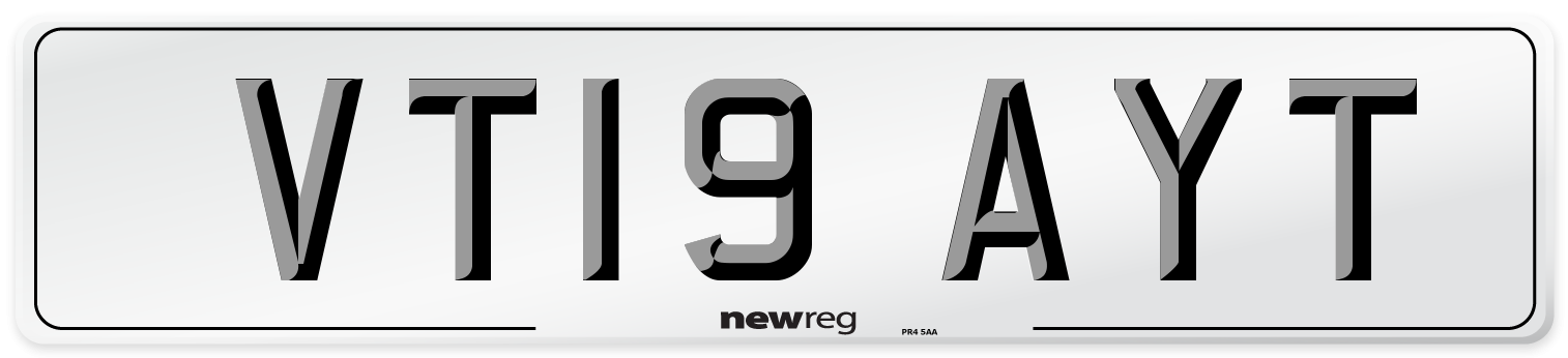 VT19 AYT Number Plate from New Reg